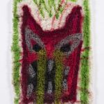 Hannah Epstein. <em>Rage Rug</em>, 2019. Spray paint on found rug, 37 1/2 x 25 inches  (95.3 x 63.5 cm)