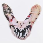 Hannah Epstein. <em>Pink Neck</em>, 2020. Digital print on lycra; polyfill and wood, 31 x 30 x 2 inches (78.7 x 76.2 x 5.1 cm)