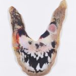 Hannah Epstein. <em>Wing Snout</em>, 2020. Digital print on lycra; polyfill and wood, 34 x 26 x 3 inches (86.4 x 66 x 7.6 cm)