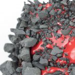 Kiyoshi Kaneshiro. <em>Fractured Vessel (35)</em>, 2020. Porcelain and glaze, 7 x 10 1/2 x 10 1/2 inches (17.8 x 26.7 x 26.7 cm) Detail