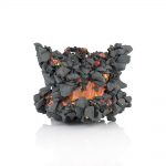 Kiyoshi Kaneshiro. <em>Fractured Vessel (40)</em>, 2020. Porcelain and glaze, 6 1/2 x 8 1/2 x 8 1/2 inches (16.5 x 21.6 x 21.6 cm)