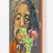 Yung Jake. <em>Untitled Self-Portrait (sasha, knuckles shigeo, kirby, samus, ko, idaho and bender)</em>, 2020. Oil on found metal; powder-coated steel support, 36 x 24 inches  (91.4 x 61 cm) thumbnail