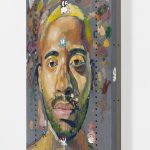 Yung Jake. <em>Untitled Self-Portrait 5 (grizzly, panda, ice bear, one-one, b-mo, calvin, edward, tito, peter and zoidberg)</em>, 2020. Oil on found metal; powder-coated steel support, 36 x 24 inches (91.4 x 61 cm)