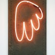 Yung Jake. <em>hair (orange)</em>, 2020. Neon on found metal, 36 x 24 inches  (91.4 x 61 cm) thumbnail