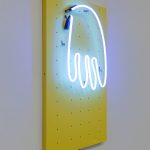 Yung Jake. <em>hair (blue)</em>, 2020. Neon on powder-coated steel, 36 x 24 inches (91.4 x 61 cm)