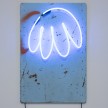 Yung Jake. <em>hair (also blue)</em>, 2020. Neon on found metal, 36 x 24 inches  (91.4 x 61 cm) thumbnail
