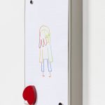 Yung Jake. <em>Kelvin</em>, 2020. Colored pencil on paper affixed with magnets on powder-coated steel, 7 1/8 x 4 1/4 inches (18.1 x 10.8 cm)