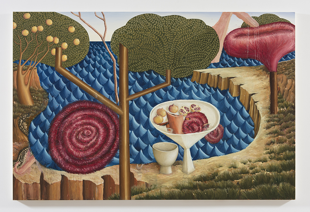 Siro Cugusi. <em>Forest II</em>, 2019. Oil on canvas, 74 3/4 x 112 1/4 inches (190 x 285 cm)