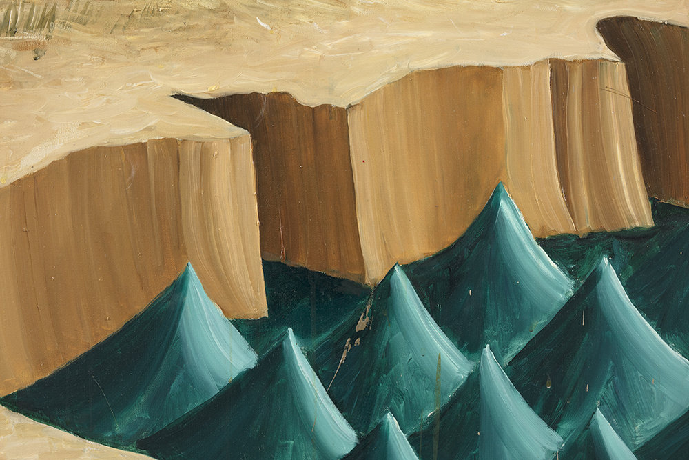 Siro Cugusi. <em>Forest III</em>, 2019. Oil on canvas, 76 3/4 x 157 1/2 inches (195 x 400 cm) Detail
