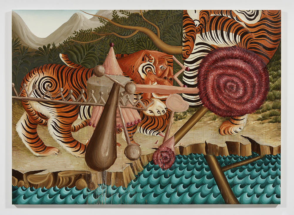 Siro Cugusi. <em>Forest V</em>, 2019. Oil on canvas, 76 3/4 x 106 1/4 inches (195 x 270 cm)