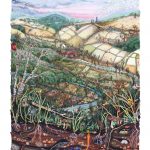 Kate Klingbeil. <em>Borrowed Earth</em>, 2020. Acrylic, watercolor, vinyl paint, oil pastel, oil stick, sand and pumice on canvas. 40 1/4 x 30 1/2 x 2 inches (102.2 x 102.2 x 5.1 cm)