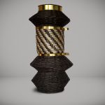 Eugenia Mendoza. <em>Ciénaga Bellow</em>, 2020. Wicker, phormium and bronze, 31 1/2 x 17 3/4 x 17 3/4 inches (80 x 45 x 45 cm)