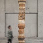 Eugenia Mendoza. <em>Column</em>, 2018. Wicker, 157 1/2 x 31 1/2 x 31 1/2 inches (400 x 80 x 80 cm)