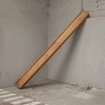 Eugenia Mendoza. <em>Beam</em>, 2018. Wicker and wood, 145 5/8 x 11 3/4 x 7 1/8 inches (370 x 30 x 18 cm)