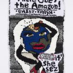 Hannah Epstein. <em>Not a Girl, Not Yet an Apocalypse</em>, 2019. Wool, acrylic, polyester and burlap. 39 x 24 inches  (99.1 x 61 cm)