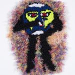 Hannah Epstein. <em>Smoke Break</em>, 2019. Wool, acrylic, polyester and burlap. 21 x 15 inches  (53.3 x 38.1 cm)