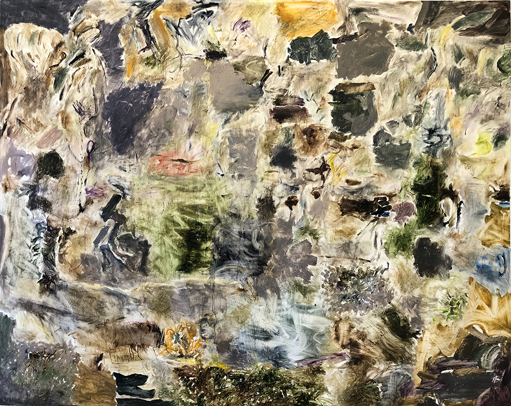 Joaquín Boz. <em>Untitled</em>, 2020. Oil on panel, 74 x 94 1/2 inches (188 x 240 cm)