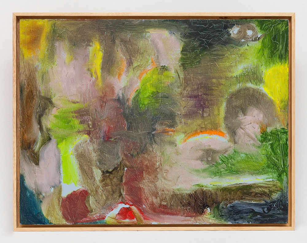 Joaquín Boz. <em>Untitled</em>, 2020. Oil on panel, 13 1/4 x 17 3/8 inches (33.7 x 44.1 cm)