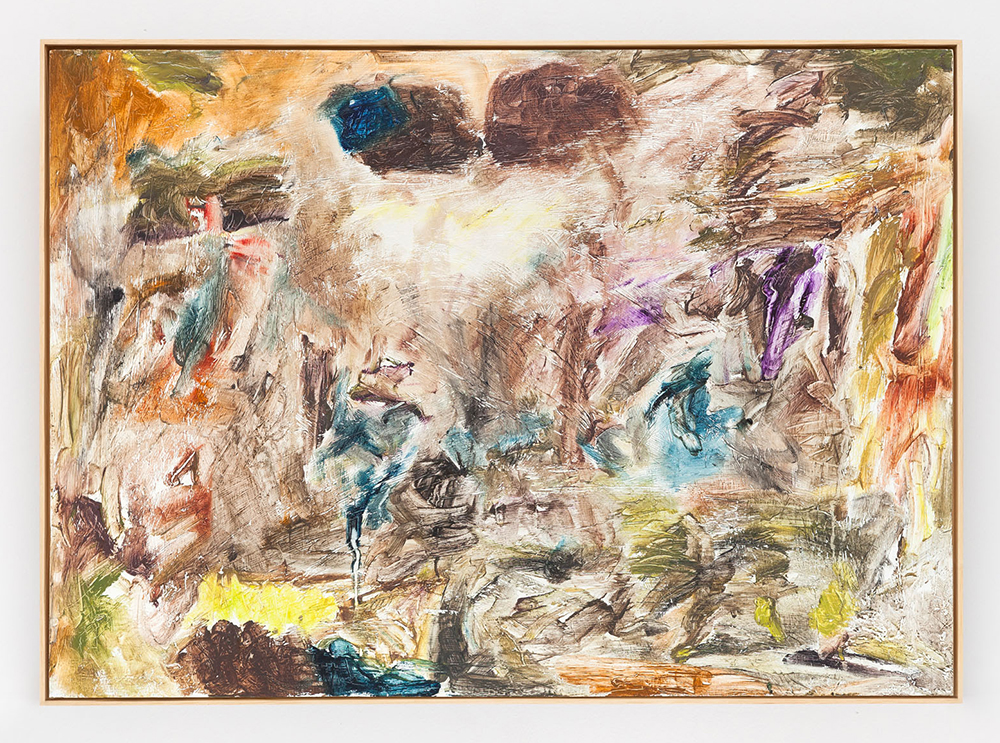 Joaquín Boz. <em>Untitled</em>, 2020. Oil on panel, 17 3/8 x 24 1/8 inches (44 x 61.4 cm)