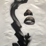 Khari Turner. <em>The Place Between Home and Homeland</em>, 2020. Oil and ink on paper, 24 x 18 inches (61 x 45.7 cm)