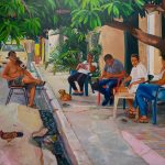 Raelis Vasquez. <em>Como Siempre (like always)</em>, 2020. Oil on canvas, 48 x 60 inches (121.9 x 152.4 cm)