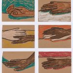 Brittany Tucker. <em>Hand Story</em>, 2020. Pastel on paper, 5 5/8 x 8 1/4 inches (15 x 21 cm) each