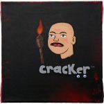 David Leggett. <em>Boy scout jamboree</em>, 2018. Acrylic, felt and collage on canvas, 12 x 12 inches (30.5 x 30.5 cm)