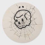 David Leggett. <em>Won’t he do it?</em>, 2017. Acrylic, spray paint and glitter on canvas, 72 x 72 inches (182.9 x 182.9 cm)