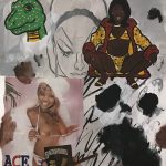 David Leggett. <em>Backpages be lying</em>, 2020. Acrylic, screen print, pen and collage on paper, 20 x 16 inches (50.8 x 40.6 cm)