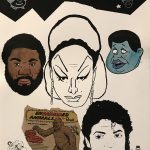 David Leggett. <em>Y’ll softer than baby puppies</em>, 2020. Acrylic, screen print, watercolor, ink, color pencil, rubber stamp and collage on paper, 20 x 16 inches (50.8 x 40.6 cm)