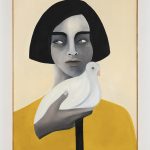 Rebecca Brodskis. <em>Quelques Minutes Avant Le Départ</em>, 2020. Oil on linen, 31 7/8 x 23 5/8 inches (81 x 60 cm)