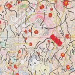 Camilo Restrepo. <em>Pescando Con Dinamita 1</em>, 2020. Ink, water-soluble wax pastel, acrylic, tape and saliva on paper, 57 1/4 x 57 1/4 inches (145.4 x 145.4 cm) Detail