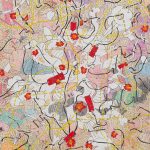 Camilo Restrepo. <em>Pescando Con Dinamita 2</em>, 2020. Ink, water-soluble wax pastel, acrylic, tape and saliva on paper, 57 1/4 x 57 1/4 inches (145.4 x 145.4 cm) Detail