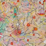 Camilo Restrepo. <em>Pescando Con Dinamita 2</em>, 2020. Ink, water-soluble wax pastel, acrylic, tape and saliva on paper, 57 1/4 x 57 1/4 inches (145.4 x 145.4 cm) Detail