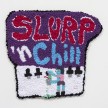 Hannah Epstein. <em>Slurp & Chill</em>, 2020. Acrylic, cotton and burlap, 18 x 20 inches (45.7 x 50.8 cm) thumbnail