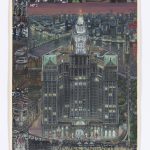 Stipan Tadić. <em>City Hall</em>, 2020. Watercolor and gouache on paper, 14 x 10 inches (35.6 x 25.4 cm)