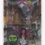 Stipan Tadić. <em>Chinatown Hipsters</em>, 2020. Watercolor and gouache on paper, 14 x 10 inches (35.6 x 25.4 cm)