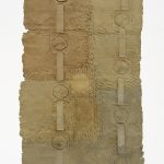 Aryana Minai. <em>Release The Held and Hold The Built I</em>, 2020. Dyed handmade paper, 54 x 32 inches (137.2 x 81.3 cm)