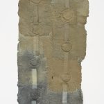Aryana Minai. <em>Release The Held and Hold The Built II</em>, 2020. Dyed handmade paper, 56 x 28 inches (142.2 x 71.1 cm)