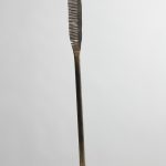Jarrett Key. <em>Hot Comb No. 4</em>, 2020. Black forged steel with bronze burnishing, 36 1/2 x 2 1/2 x 13 inches (92.7 x 6.4 x 33 cm)