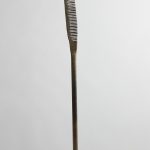 Jarrett Key. <em>Hot Comb No. 5</em>, 2020. Black forged steel with bronze burnishing, 39 1/2 x 2 1/4 x 5 inches (100.3 x 5.7 x 12.7 cm) Detail