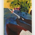 Marcus Leslie Singleton. <em>Bayaguana</em>, 2020. Oil and spray paint on linen, 48 x 35 inches (121.9 x 88.9 cm)