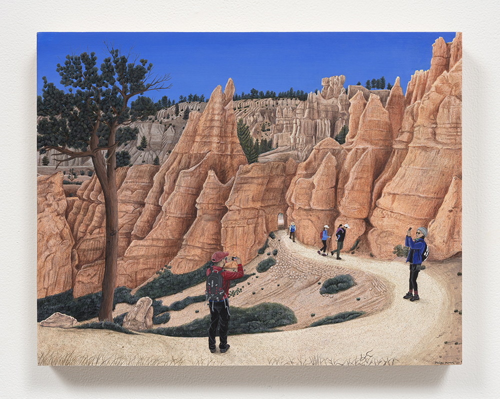 Paige Jiyoung Moon. <em>Bryce Canyon and Us</em>, 2020. Acrylic on panel, 11 x 14 inches (27.9 x 35.6 cm)
