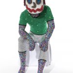 Benjamin Cabral. <em>Self-Portrait (Performing as Audience)</em>, 2020. Rhinestones, faux pearls, beads, plastic, paper clay and acrylic on plastic human form, 55 x 41 x 23 inches (139.7 x 104.1 x 58.4 cm)