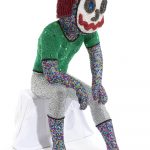 Benjamin Cabral. <em>Self-Portrait (Performing as Audience)</em>, 2020. Rhinestones, faux pearls, beads, plastic, paper clay and acrylic on plastic human form, 55 x 41 x 23 inches (139.7 x 104.1 x 58.4 cm) Detail
