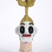 Benjamin Cabral. <em>Practical Friend</em>, 2020. Rhinestones, metal candelabrum, faux pearls and beads on epoxy coated foam, 25 x 9 x 10 inches (63.5 x 22.9 x 25.4 cm) thumbnail