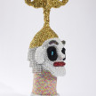Benjamin Cabral. <em>Practical Friend</em>, 2020. Rhinestones, metal candelabrum, faux pearls and beads on epoxy coated foam, 25 x 9 x 10 inches (63.5 x 22.9 x 25.4 cm) Detail thumbnail