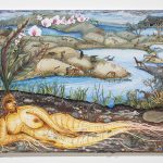 Kate Klingbeil. <em>The Grown Woman</em>, 2020. Acrylic, pigment, watercolor, vinyl paint, pumice, sand, crushed garnet and oil stick on canvas, 48 1/2 x 60 1/2 x 2 1/2 inches (123.2 x 153.7 x 6.4 cm)