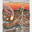 Kate Klingbeil. <em>The Seed and The Sprout</em>, 2020. Acrylic, pigment, watercolor, vinyl paint, pumice, sand, crushed garnet, cast brass, cast iron, micro plastics from Lake Michigan and oil stick on canvas, 34 x 27 1/4 x 1 3/4 inches (86.4 x 69.2 x 4.4 cm) thumbnail