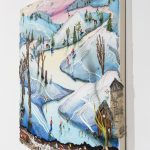 Kate Klingbeil. <em>Milk Run</em>, 2020. Acrylic, vinyl, pumice, sand, crushed garnet, watercolor and oil stick on canvas, 30 1/4 x 40 1/4 x 1 1/2 inches (76.8 x 102.2 x 3.8 cm) Detail